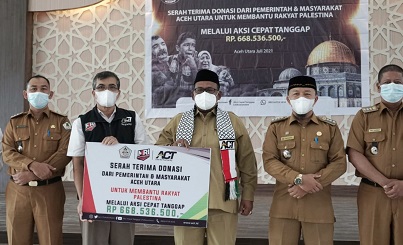 Pemerintah dan Masyarakat Aceh Utara Bantu Palestina Rp 668,5 Juta