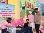 Kapolres Tanjungbalai Bersama Ketua Bhayangkari Tinjau Langsung Vaksinasi Anak Umur 6 Tahun