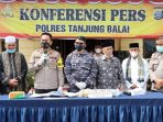 Kapolres Tanjungbalai Bersama Danlanal TBA Paparkan Pengungkapan Kasus Narkoba