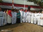 Kades Borkat inspektur upacara Hut RI disekolah NU Desa Tanjung Mulia